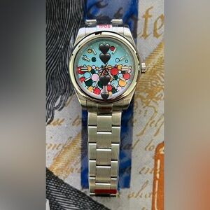 Men’s Luxury Stainless Steel Automatic Watch “OP” Style Blue Dial Colorway 41mm